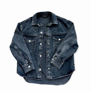 Women's Zara Oversized Black Denim Jacket